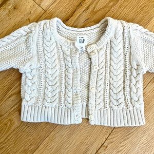 Baby Gap cable knit cardigan cream 3-6 months